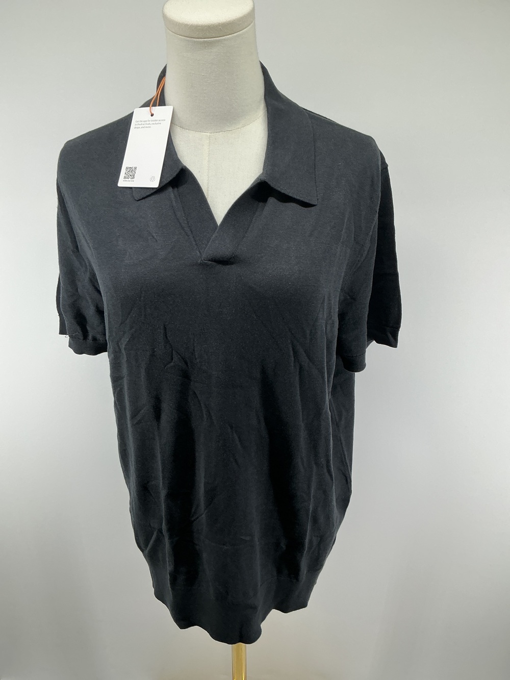 Cotton-Silk Open Collar Polo Shirt